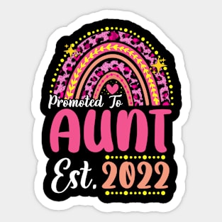 Promoted to Aunt Est.2022 Rainbow Auntie to Be New Auntie Sticker